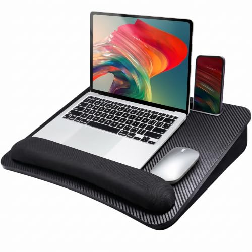 HUANUO Laptop Lap Desk with Cushion, Fit up to 15.6" Laptop, Black