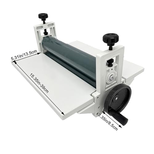 INTBUYING 14in Cold Laminator Machine Only Cold Laminating Machine with Crank Manual Roll Laminator Machine Max 14 in Film 0.4In Thickness for Commercial Personal Office