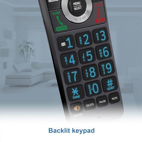 AT&T GL2101-2 DECT 6.0 2-Handset Cordless Phone with Call Block & Caller ID - Full-Duplex Speakerphone, 2" White Backlit Display, Lighted Keypad, Graphite & Black