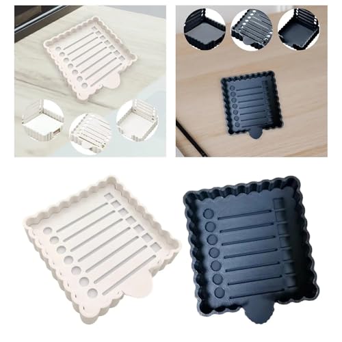 4pcs Sticky Notes Holder with Stencil Desk Memo Pad Organizer for 3x3 Notes