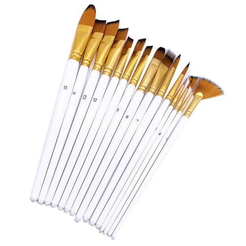 UOHLCX HBJWOV 15 Oil Paintbrush Set Black Cloth Wrap Sponge Scraper Watercolor Acrylic Gouache Art Supplies