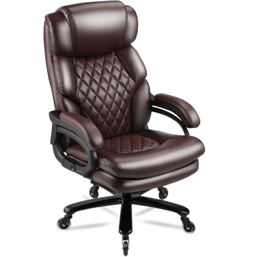 Qusaphy Big and Tall Office Chair for Heavy People, Executive Office Chair, 360 Swivel, Heavy Duty Casters