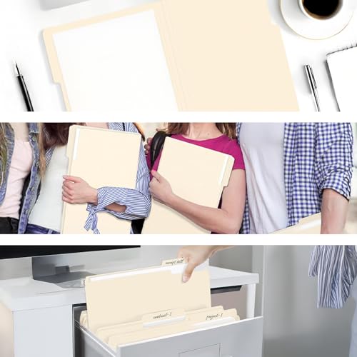 Pendaflex Manila Legal Size File Folders - 1/3-Cut Tabs in Left, Center, Right Positions for Easy Labeling - Ideal for Home & Filing Cabinets, 100 Folders (Pack of 1)