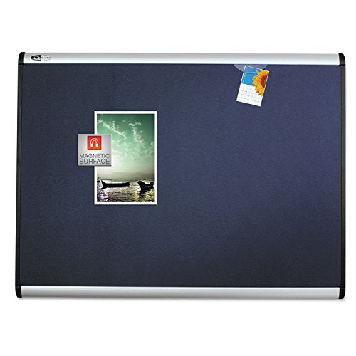 Prestige Plus Magnetic Gray Fabric Board, 36 x 24, Aluminum Frame (QRTMB543A)
