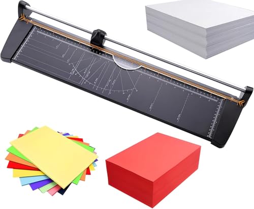 Hiedmeil Paper Cutter, A2 Rotary Trimmer, Office Grade Guillotine, 60cm Cutting Width, Cuts 1mm/10 Sheets, Ideal for Craft Paper, Cardstock, Photos, School Supplies