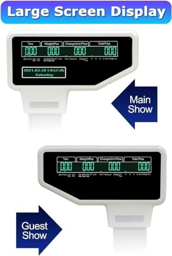 GGAHDSRH Label Printing Scales,Cash Register Digital Barcode Weighing Scales, Dual Display, Receipt Label Printing Scale with Cash Register, 30kg/60lbs,Machine+Scanner,Machine+Scanner