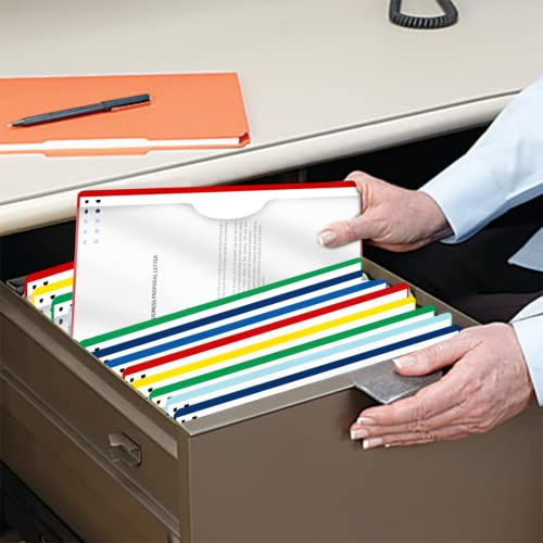 Doctor Stuff- 100 Pack, Vinyl Plastic Pocket File Folders Closed Sides, Legal Size, Clear Front Top Loading Job Jacket, Documents Holder for Office, High School and Medical Files, Yellow