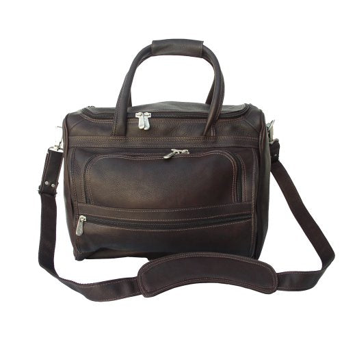 Piel Leather Small Computer Carry-All Bag, Chocolate, One Size