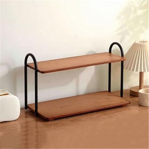 Office Bookshelf Home Tabletop Iron Small Bookshelf Double Layer Multipurpose Organizer Rack