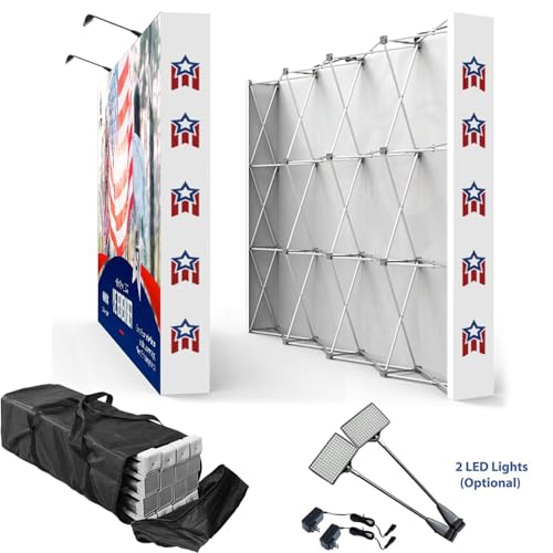 NEWSANDOR Fabric Pop Up Display Stand Custom Trade Show Backdrop