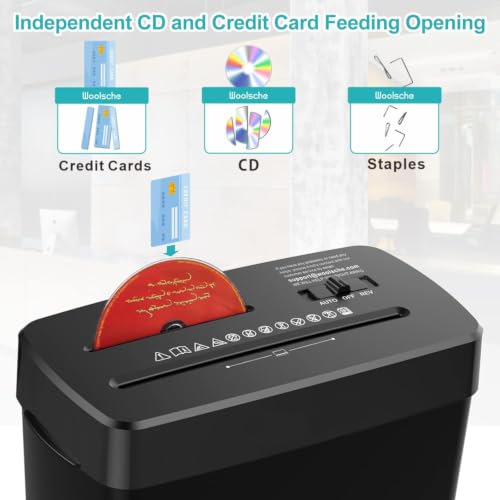 10 Sheet Cross Cut Paper Shredder for Home Office, P 4 Security Level, 3.43 Gallon Basket, Shreds CD Credit Card, 3 Mode Jam Proof Design, Fast Durable