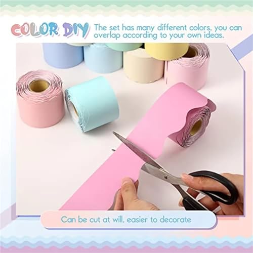 Bulletin Board Borders 12 Roll 630 Feet Ful Bulletin Board Borders Bulk for Classroom Decoration Scalloped Rolled Border Trim for Back to School Chalk(Advance Gray)
