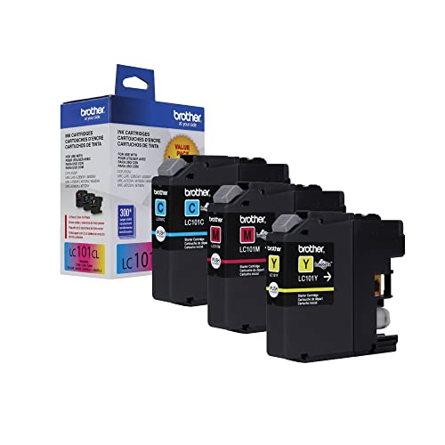 Brother Genuine Standard Yield Color Ink Cartridges, LC1013PKS, 3-Pack, Cyan, Magenta, Yellow, 300 Pages/Cartridge