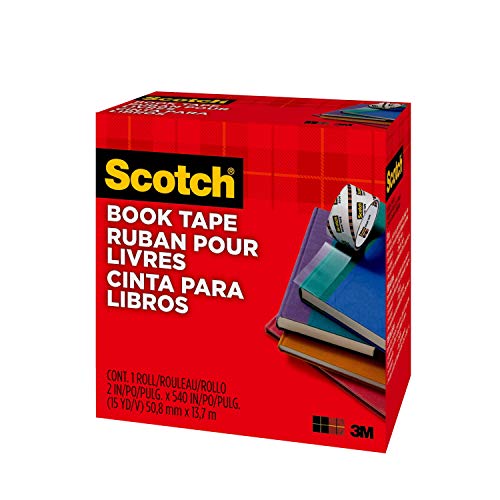 3M Scotch Transparent Book Tape, Thick, 2.0 inches x 53.7 Yards (50.8 mm x 13.7 m), 845 50