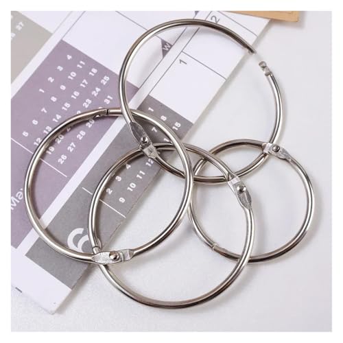 Office Book Rings, Ring Binder 100PCS Rings Loose Leaf Metal Book Album Scrapbook Binders Craft Photo Organizer Keychain(50mm)