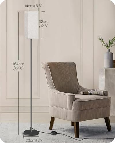 GOEBLESON Set of 2 Floor Lamps for Living Room, Modern Tall Standing Lamps with Foot Switches, Bulb Not Included, 64.6'', for Living Room, Bedroom, Kids Room, ETL Listed, Beige and Black E07LDP205W1