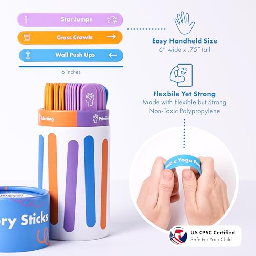 Harkla Sensory Sticks – 60 Sensory Activities, Brain Break Kit