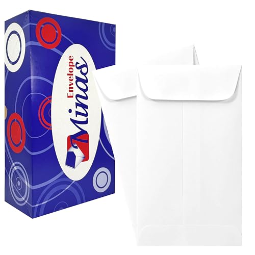 500 Minas Envelope Coin/Cash/Small Parts #7 White Envelopes, 3-1/2" X 6-1/2", 24lb, 500/box