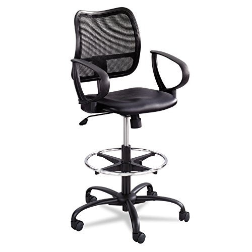 Safco 3395BV Vue Series Mesh Extended Height Chair Vinyl Seat Black