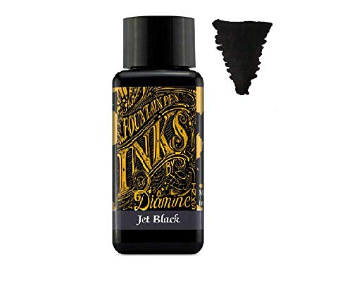 Diamine - 30ml Fountain Pen Ink - Color Wheel - 6 Pack - Autumn Oak, Hope Pink, Jet Black, Ultra Green, Majestic Blue, Red Dragon