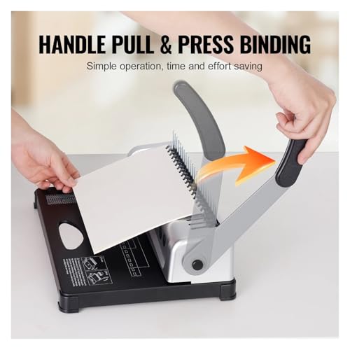 Binding Machines, Binding Machine Comb Binding Machine 21Holes Binding 450 Sheets Book Binder Machine with 100 PCS 3/8'' Comb Spines