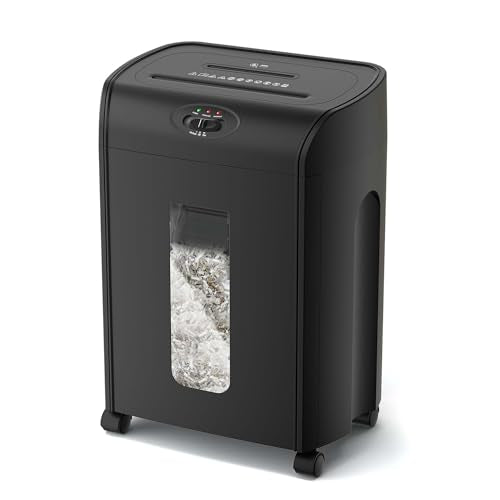 Majnesvon Paper Shredder 15-Sheet Cross Cut - P-4 Security Level, 56dB Operation, 15 Minute Continuous Use, 7.93 Gallon Capacity, Auto Reverse Function (15-Sheet + Black)