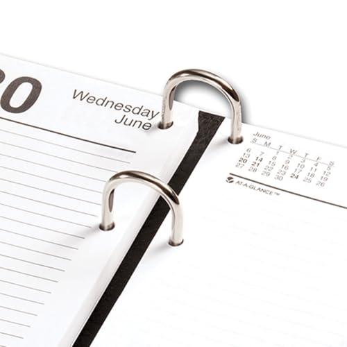 Dacasso Black Leather Desktop Calendar Holder with Silver Bolts, 3.5-Inch by 6-Inch