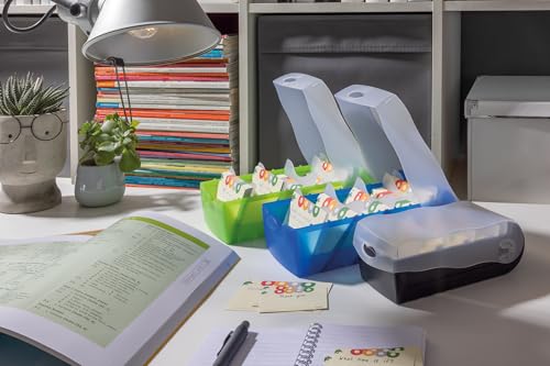 HAN 997-603, Croco Flashcard Index Box. for Learning Vocabulary in an Ingeniously Simple Way, A7, Translucent Green