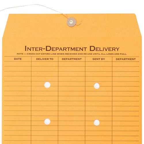 School Smart 085057 Interoffice Envelopes, 28 lb, 10 x 13 Inches, Kraft Brown, Pack of 100