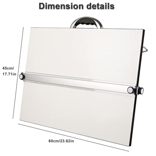 Vdniduir A2 Drawing Board, Easily Adjustable Drafting Architecture Tool, with Parallel Ruler,for Students/Professionals Drawing Board