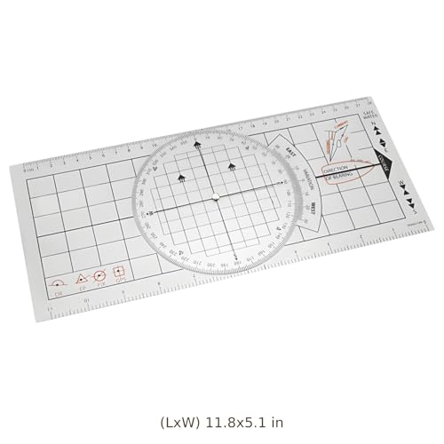 3 Pcs Marine Navigation Kit, Nautical Chart Plotting Tool Set with Single Hand Divider, Navigation Ruler and Protractor, Drafting Supplies for Boating, Sailing, Seafaring