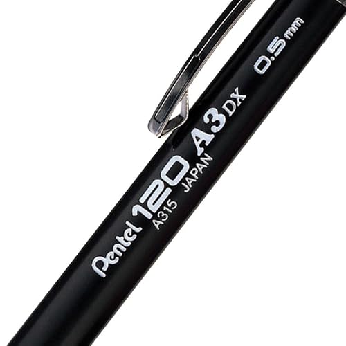 Pentel Sensi-Grip Automatic Pencil, 0.5mm, Black Barrel, Box of 12 (A315A)