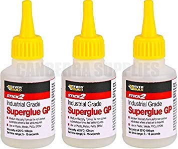 EveRBUILD 3X Industrial Superglue, Clear, General Purpose, 50 Gram, 3 Bottles, Fast Setting