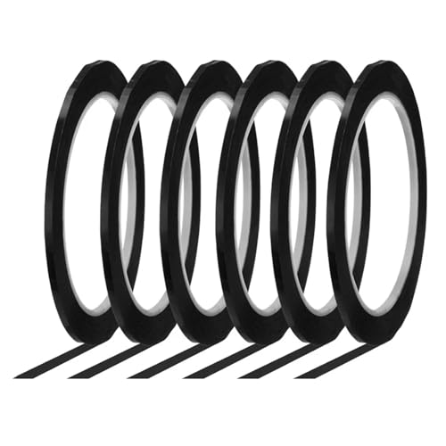 White Board Tape 24 Rolls 216.5Feet Whiteboard Tape Thin Board Marking Tape Lines Pinstripe Dry Erase Art Tape Graphic Chart Grid 1/8 Inch for Office(Black)
