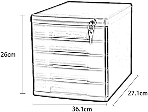 ZGLINMZ Office Desktop Filing Cabinet with Locking Drawer Data Office Storage Box for Secure and Organized Storage