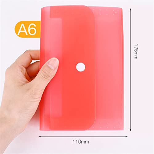 AEYSD-456 Filing Envelopes 2021 New Creative PVC Candy Colors Multi-Layer Folder for Document Folders School Office Stationery Supplies Plastic Folders (Color : Red)