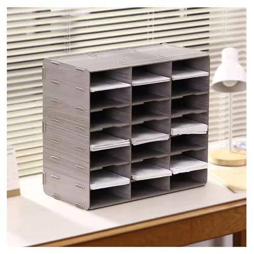 zktoermn Literature Organizer, Removable Mail Sorter 21-Slot Mail Sorters Classroom Mailbox Bill Storage and Organization Box for Home, Office, Study, Classroom (Color : Natural-C, Size : 48x24x43cm)