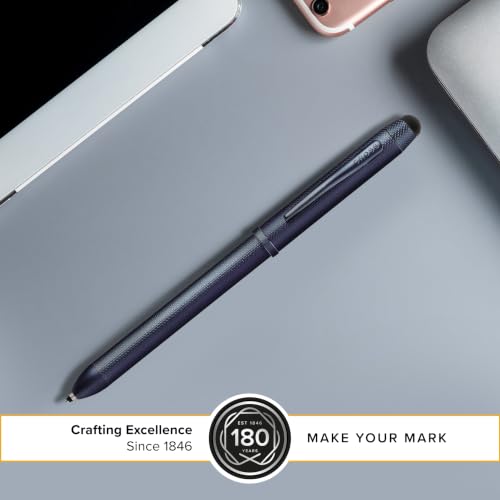 Cross Tech3+ Dark Blue PVD Multifunction Pen, Black Ink, Corporate Gift