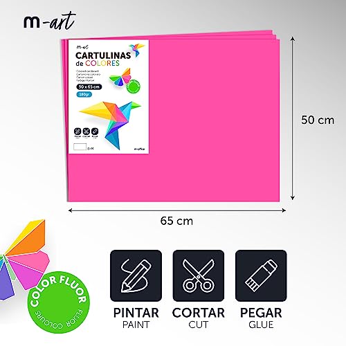 50 x 65 cm Fluorescent Coloured Card Stock Large Cardboard 180g m-office (x125 Sheets, Neon Green)