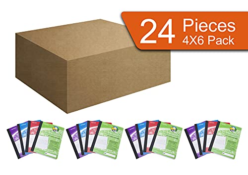 Mintra Primary Composition Notebook, 24 units 6-4 Pack, Assorted Colors, 80 Sheets, 7.5in x 9.75in, Full Sheet, Ruled with Drawing Area, Flexible Hardcover Journal, Grades K-2, School & Home Use