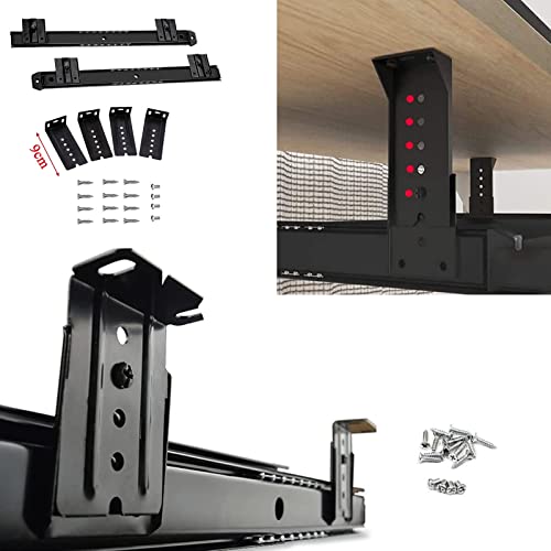 DLYZAYE Adjustable Under Desk Keyboard Tray with Slide Rails Ergonomic Pull Out Keyboard Drawer Platform for Computer Easy to Install Walnut 54 * 27Cm