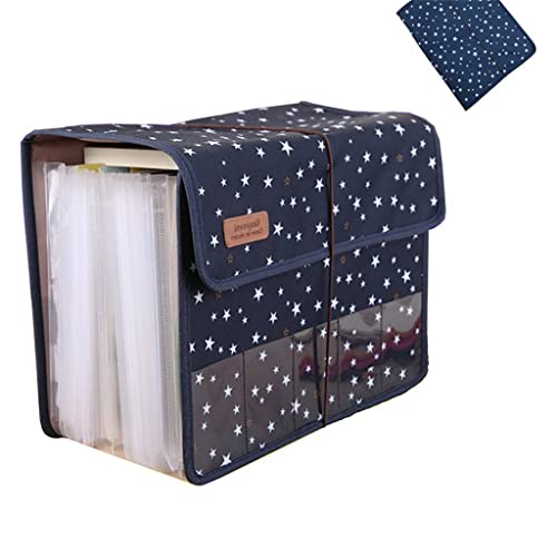 HBJWOV Cute Portable Expandable Accordion 13 Pockets A4 File Folder Oxford Expanding Document Briefcase