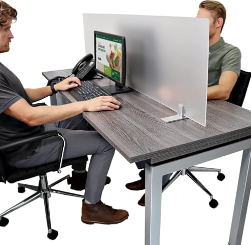 OBEX Acrylic Free Standing Screen, Divider for Desk Privacy Home & Office Partitions for Table Top Workstation, Portable Cubicle Panel for Work, 18" x 60", Frosted