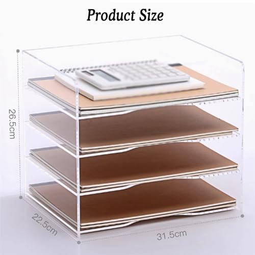 File Classification Organizer, 3/4/5 Layer Desktop File Organizer, Paper Sorter, Desktop Student Bookshelf, Paper Locker for Home, Classroom, Office, School(4tier)