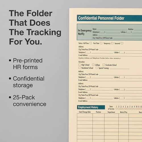 ComplyRight Confidential Personnel Folder, Pack of 25