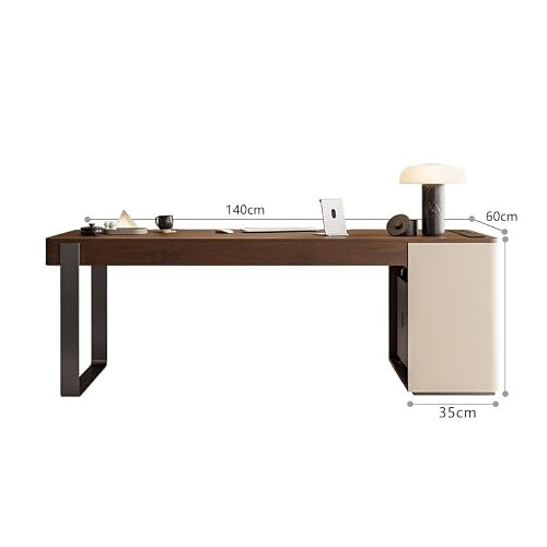 XUNTING Pc Desk Solid Wood Desk Minimalist Home Study Desk Office Desk Bedroom Walnut Desk Computer Desk Office Desk Game Table Study Table(140 * 60 * 75cm)