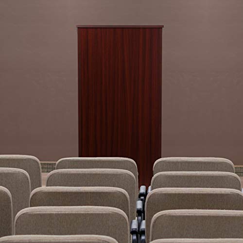 EMMA + OLIVER Stand-Up Wood Lectern in Mahogany