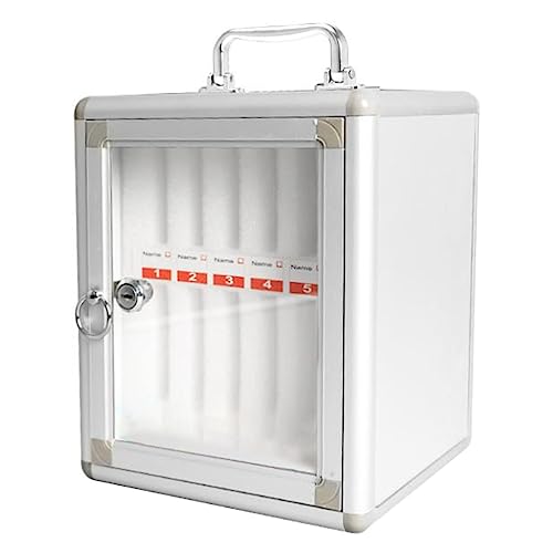 GMTstore 12/24/36/48/60 Wall-Mounted Aluminum Alloy Cell Phones Storage Cabinet Pocket Chart Storage Locker Box with Handle and Security Lock for Classroom Office (Color : Silver, Size : 12)