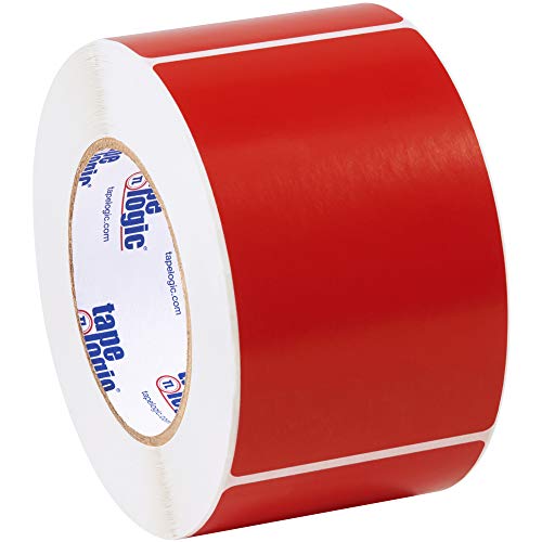 Tape Logic Inventory Rectangle Label, 5" L x 3" W, Red, Roll of 500 (DL632A)