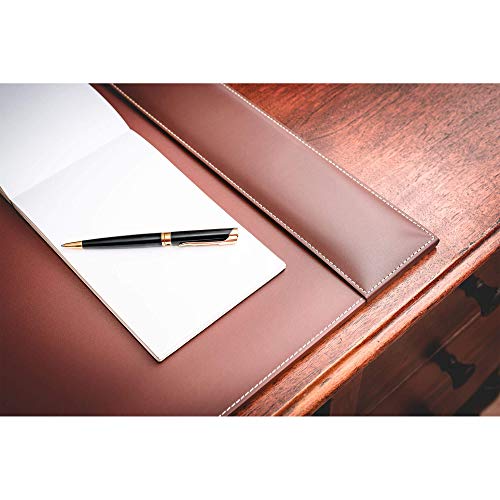 Dacasso Rustic Brown Desk Pad with Side-Rails, 25.5 by 17.25-Inch